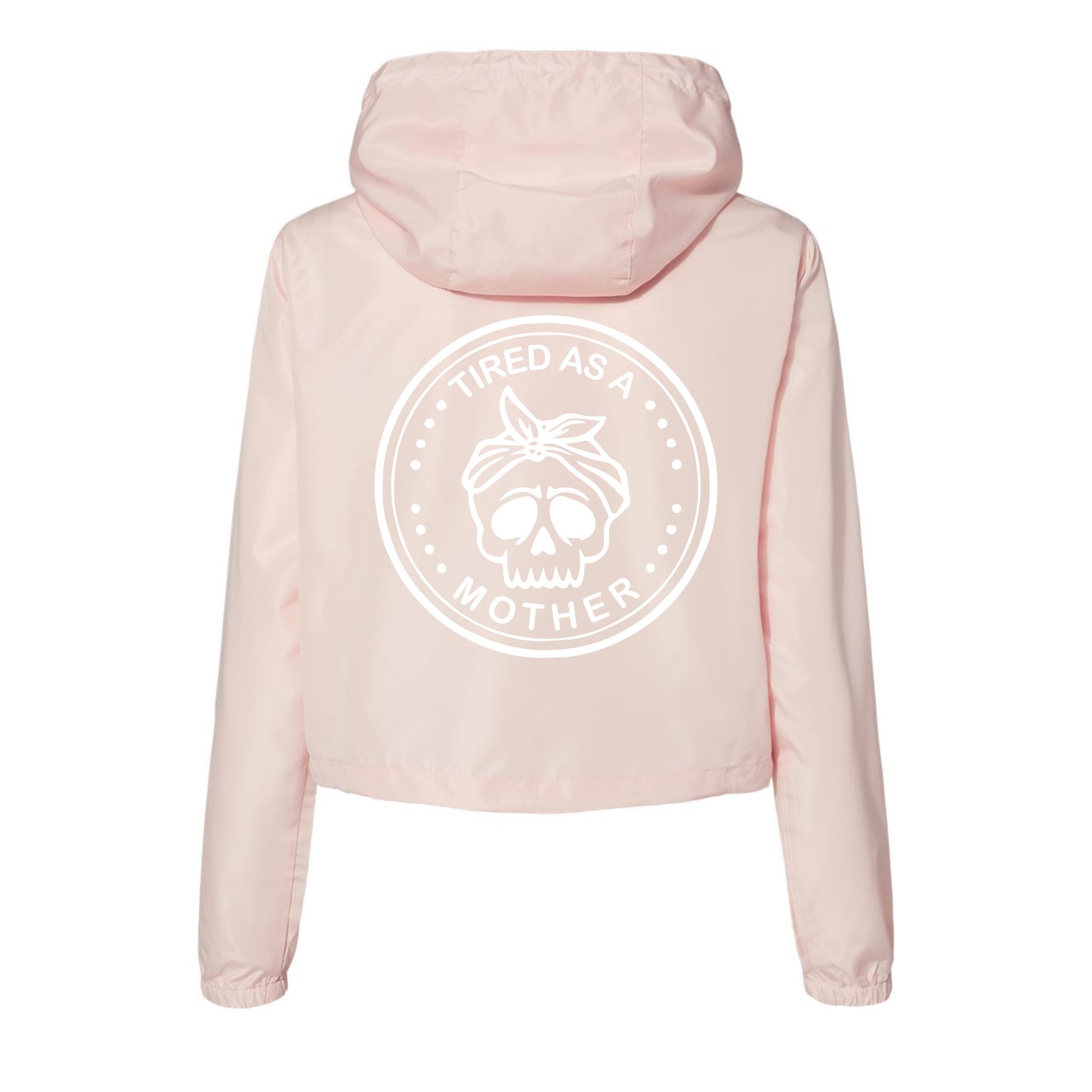 Tired As a Mother - Lightweight Quarter-Zip Pullover Crop Windbreaker